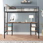 Twin-Size Loft Bed With Built-in Table & Shelves - Heavy-Duty Metal My Store