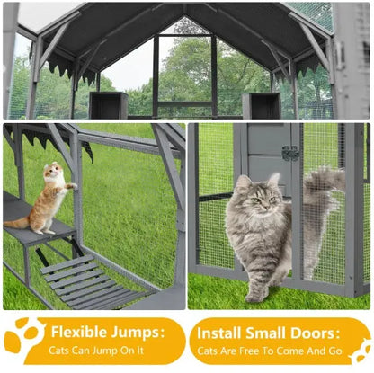 Outdoor Cat House Cat Enclosures With Platforms My Store