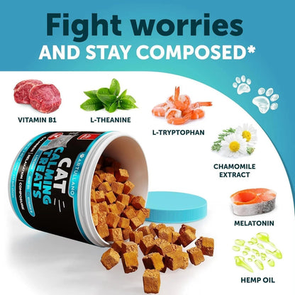 Cat Calming Treats For Stress & Anxiety Relief Cat Kittens Melatonin My Store