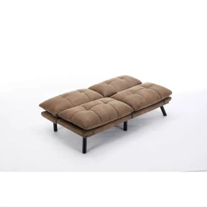 Leatehr Feeling Brown Convertible Folding Modern Sofa Bed My Store