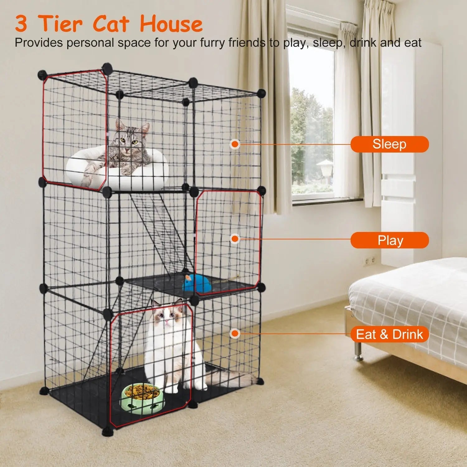 Cat Cage With 3 Doors And 3 Layers, Suitable For Kittens, Puppies, Rabbits My Store