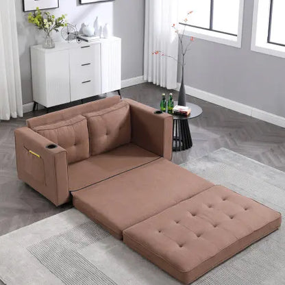 3-in-1 Upholstered Futon Sofa Convertible Floor Sofa Bed My Store