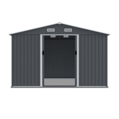 Outdoor Storage Shed 8 X 10 FT Large Metal Tool Sheds  Heavy Duty Storage Grey My Store