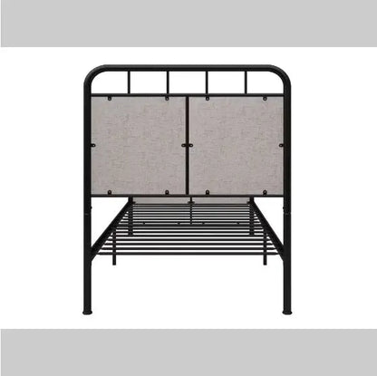 Double-size Linen Upholstered Platform Metal Bed Frame My Store