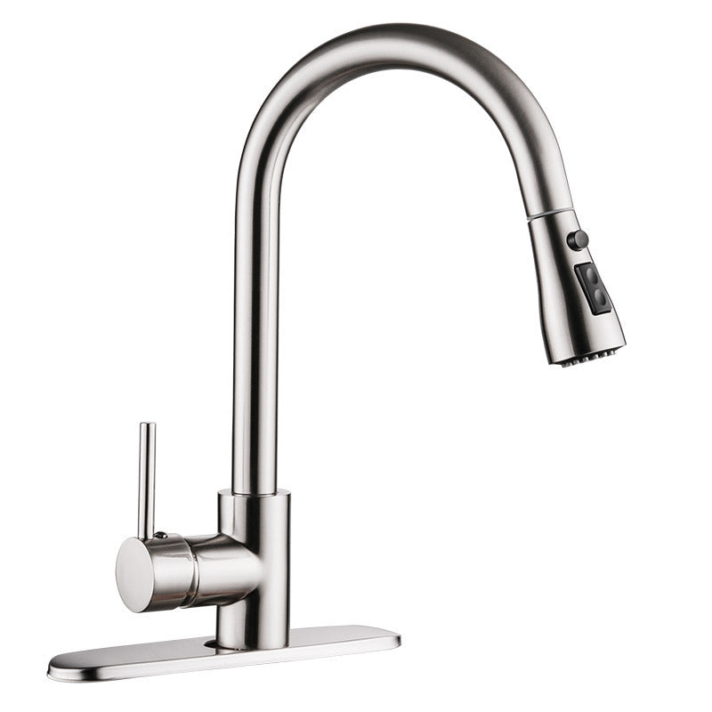 Pull-out Hot And Cold Household Kitchen And Dishwashing Brushed Copper Sink Faucet My Store