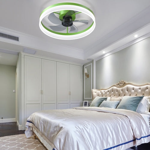 Ceiling Fan With Light Dimmable LED Recessed Mount Slim Modern Ceiling Fan My Store