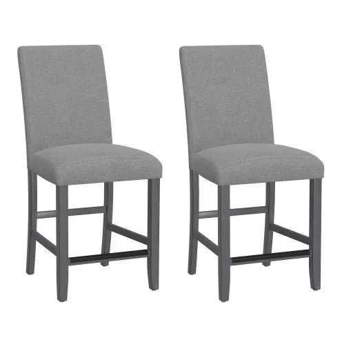 Wallace Bay Zeph Gray Upholstered Barstools, Set Of 2 My Store
