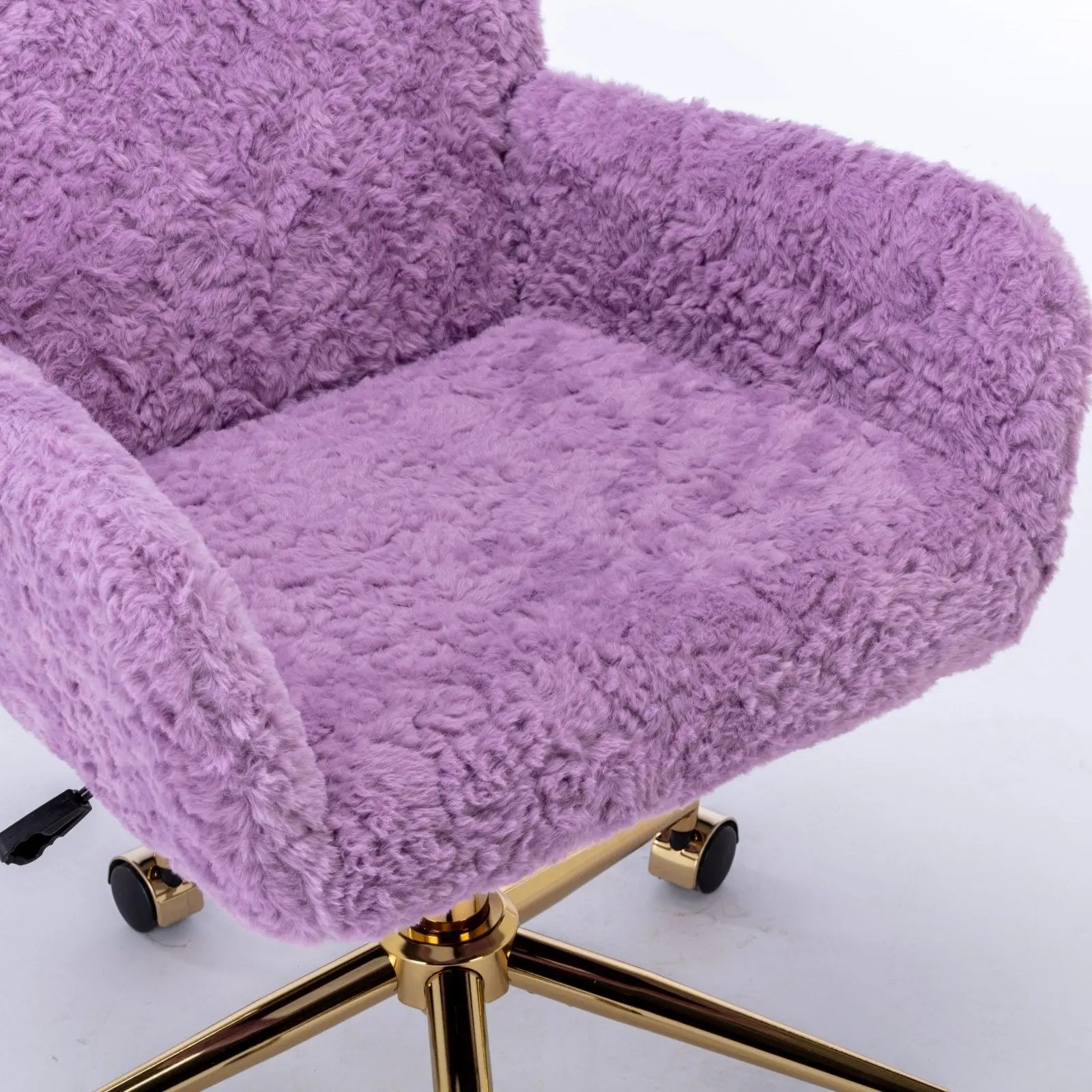 A&A Furniture Office Chair,Artificial Rabbit Hair Home Office Chair With Golden Metal Base,Adjustabl My Store