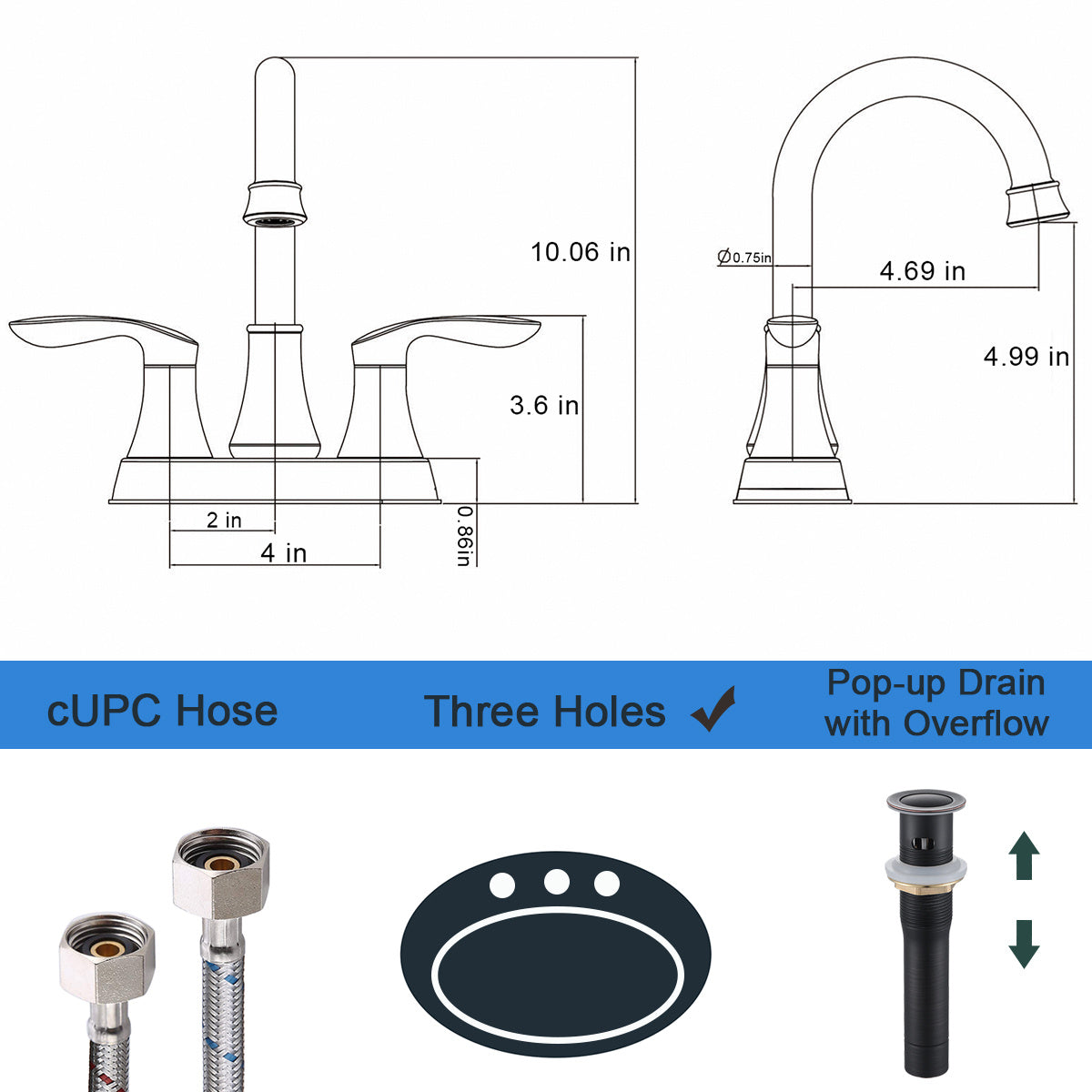 2-Handle 4-Inch Oil Rubbed Bronze Bathroom Faucet My Store