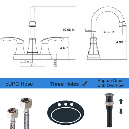 2-Handle 4-Inch Oil Rubbed Bronze Bathroom Faucet My Store