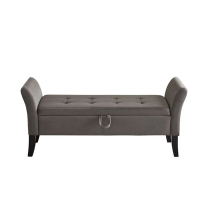 51.5  Bed Bench With Storage Grey Velvet My Store