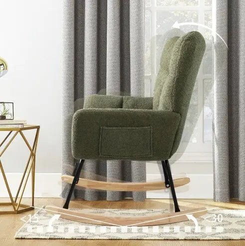 Modern Rocking Accent Chair- Deep Green My Store