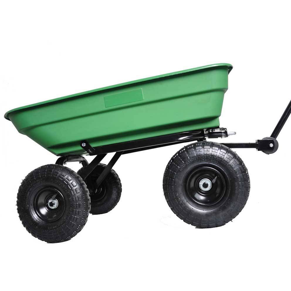 Folding Garden Dump Cart With Steel Frame And 10-in., 300-Pound Capacity Inkedjoy