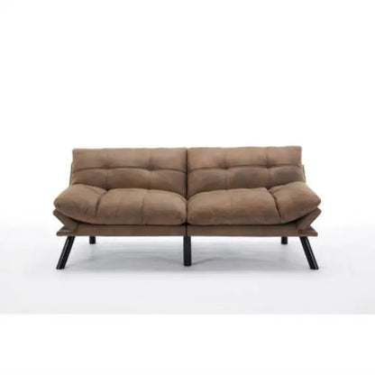 Leatehr Feeling Brown Convertible Folding Modern Sofa Bed My Store