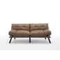 Leatehr Feeling Brown Convertible Folding Modern Sofa Bed My Store
