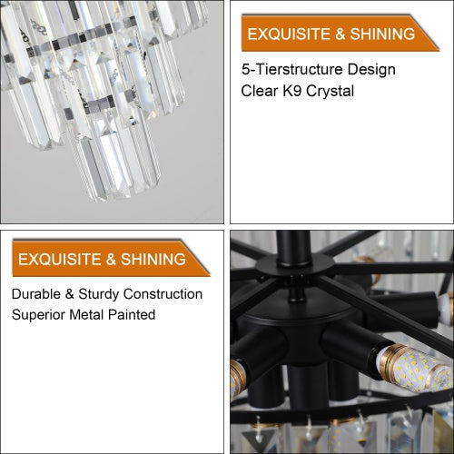 Large Black Crystal Chandelier Inkedjoy