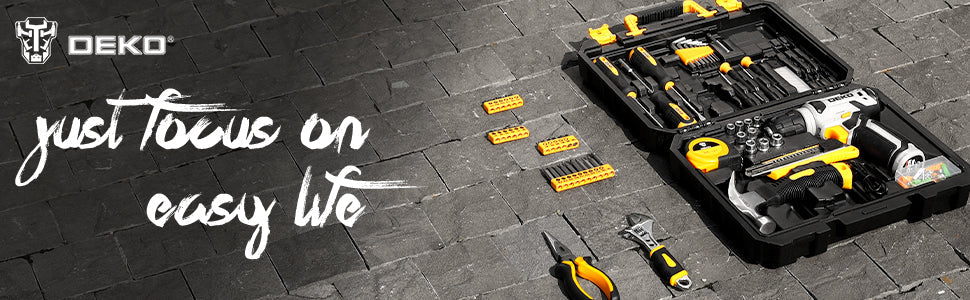 DEKO 126 Piece Power Tool Combo Kits with 8V Cordless Drill, 10MM 3/8'' Ohberri