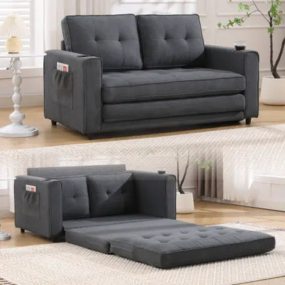 3-in-1 Upholstered Futon Sofa Convertible Sofa Bed My Store