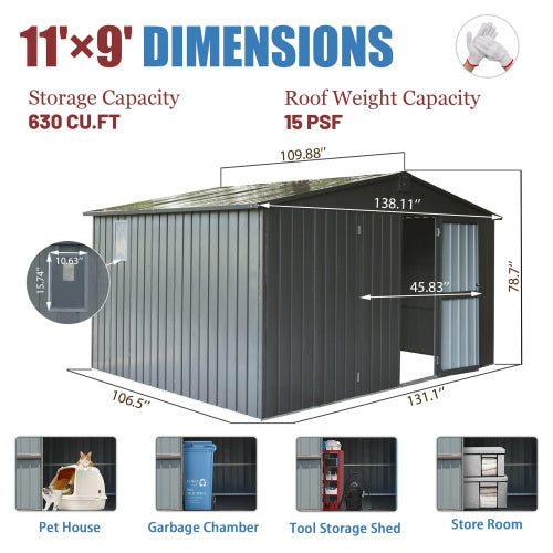 11x 9 With Galvanized Steel Frame Windows- Dark Gray Inkedjoy