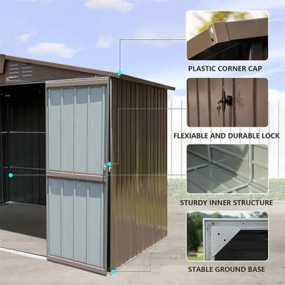 Outdoor Storage Shed 8.2' X 6.2', Metal Steel Utility Tool Shed My Store