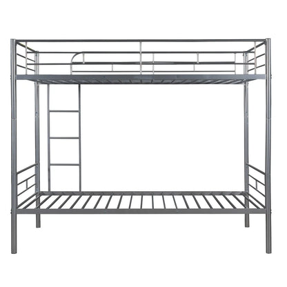 Twin Over Twin Metal Bunk Bed  Silver My Store