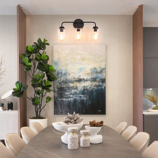 3-Light With Clear Glass Glacier Shade My Store