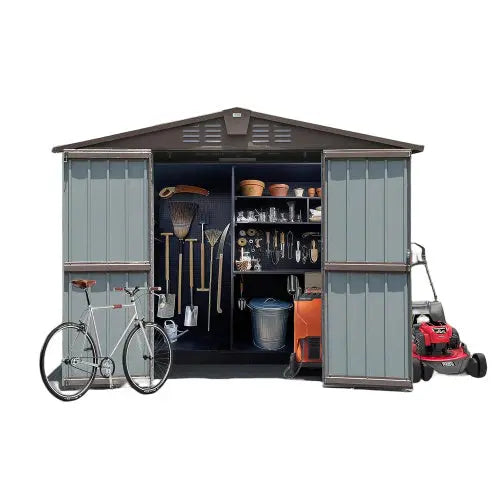 Outdoor Storage Shed 8.2' X 6.2', Metal Steel Utility Tool Shed My Store