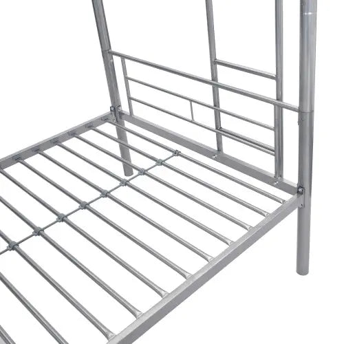 METAL BUNK BED WITH TRUNDLE SILVER My Store