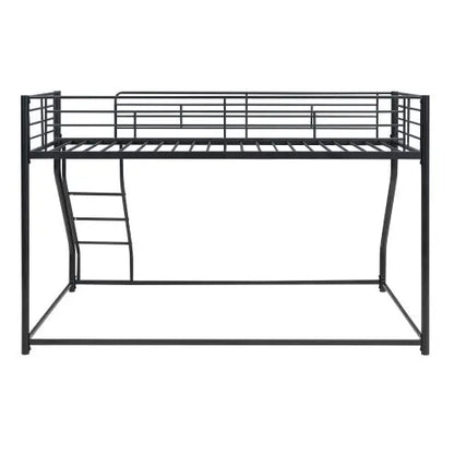 Metal Floor Bunk Bed, Twin XL Over Queen, Black My Store