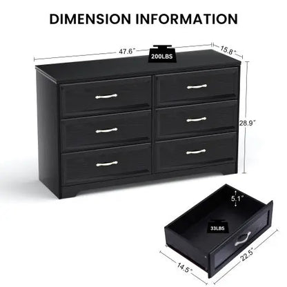 Chipboard 6 Drawer Dresser My Store