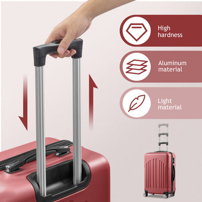 Curved Vertical Stripe 4-in-1 Trolley Case 16in 20in 24in 28in ABS Aluminum Alloy Tie Rod Inkedjoy
