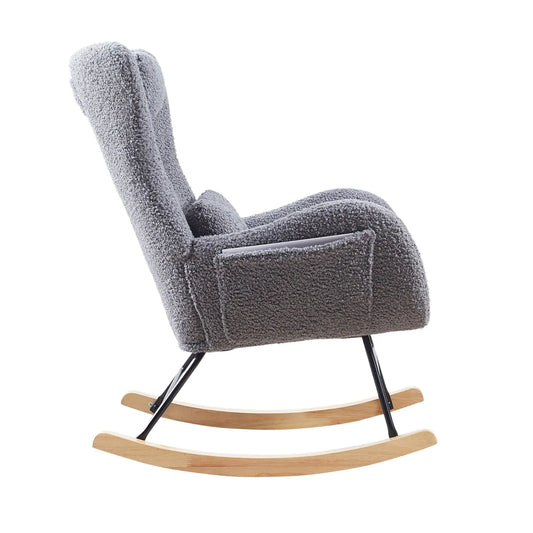 Rocking Chair Nursery, Modern Rocking Chair With High Backrest My Store