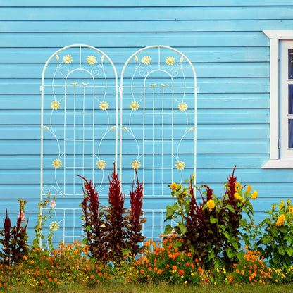 2 Pack Metal Garden Trellis 86.7 X 19.7 Rustproof For Climbing Plants Outdoor Inkedjoy