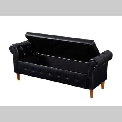 Black Multifunctional Storage Rectangular Sofa Stool My Store