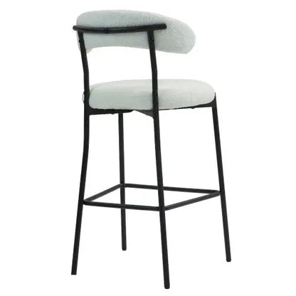 26 Counter Height Bar Stools Teddy Fabric Cover Kitchen Island Counter Bar Stool With Black Powder Coating Base And Footrest My Store