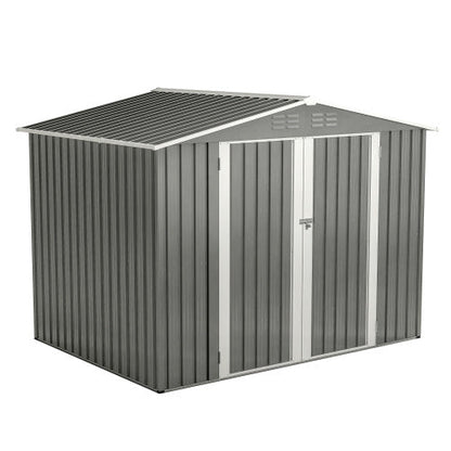 8 X 6 FT Garden Tool Storage Sheds With Metal Foundation With Floor Frame, Gray My Store