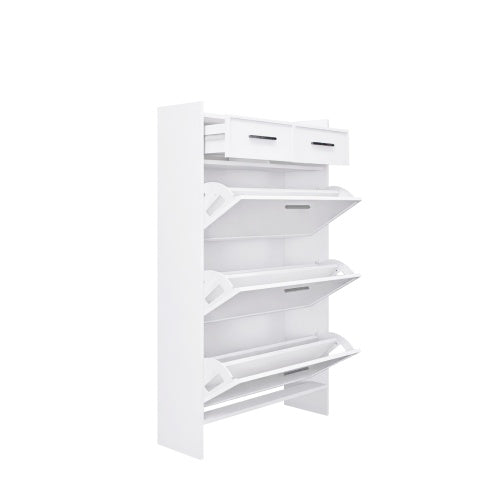 Shoe Rack 3 Doors With 2 Drawers With Open Space Inkedjoy