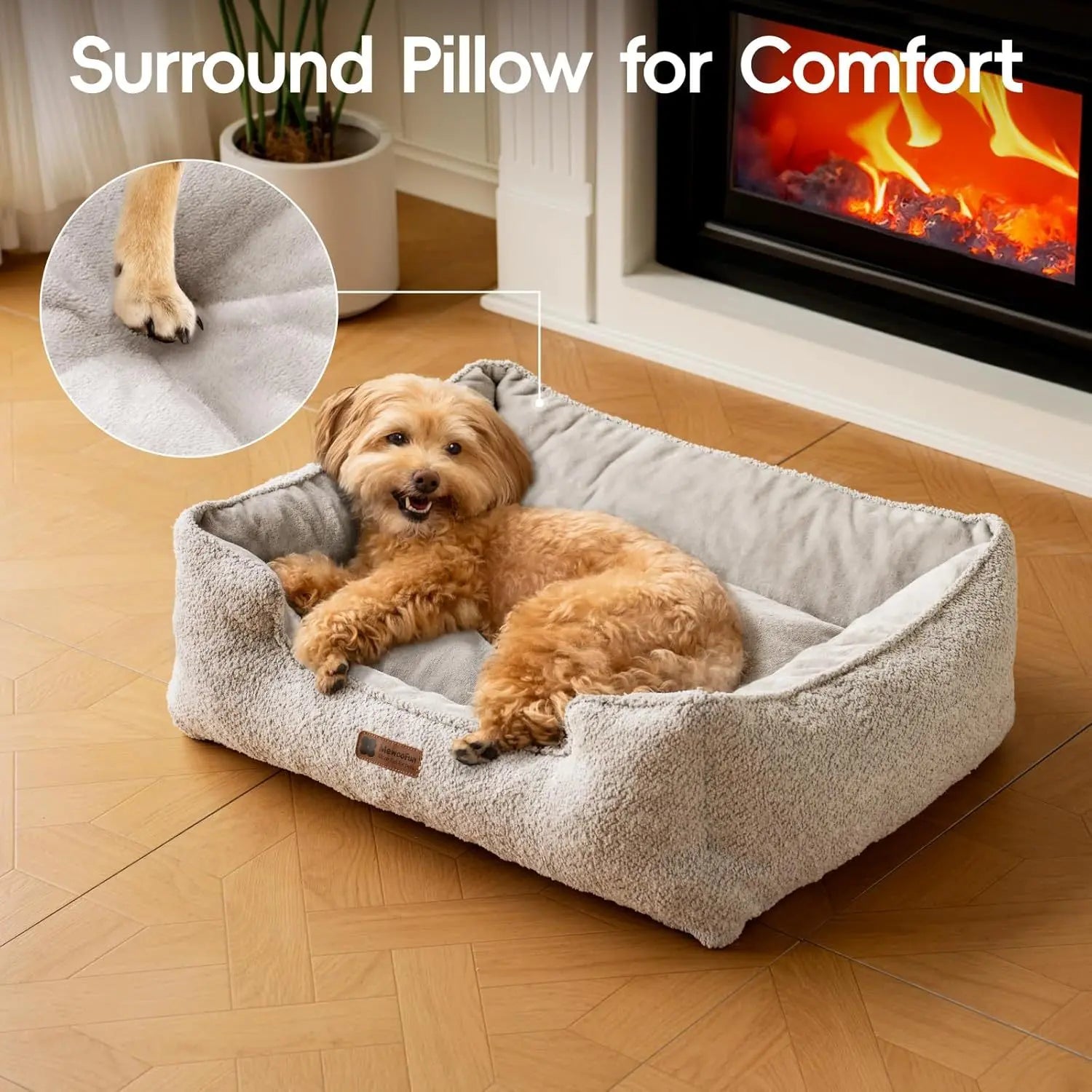 MEWOOFUN Medium Dog Bed - Washable Bed With Warming & Calming Features My Store