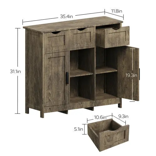 Storage Cabinets,Wooden Floor Cabinet,with Drawers And Shelves Storage Cabinets,Accent Cabinet For Living Room,Bedroom,Bathroom Furniture Home Decor My Store
