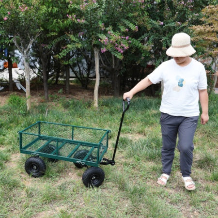 Wagon Garden Cart 660 Lbs Steel Garden Cart With Rotating Handle And Removable Sides Inkedjoy
