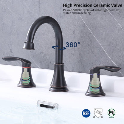 8 Inch Wide Bathroom Sink Faucet -Bronze My Store