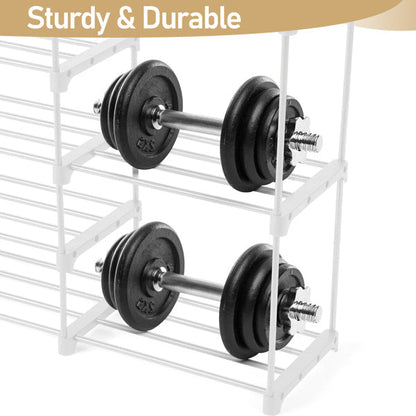 Double Row 10 Layer Non-woven Shoe Rack Inkedjoy