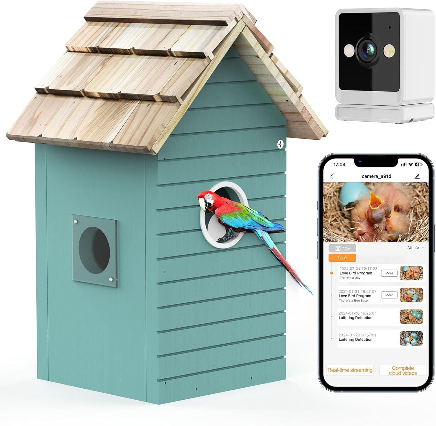 Smart Bird House,Bird Feeder With Camera -Blue My Store