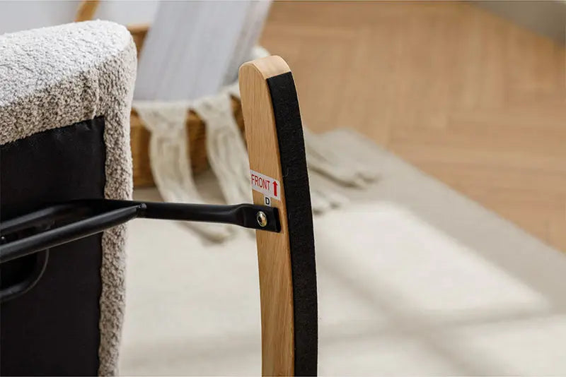 Modern Patchwork Accent Chair With Solid Wood Armrest And Feet Rocking Chair My Store