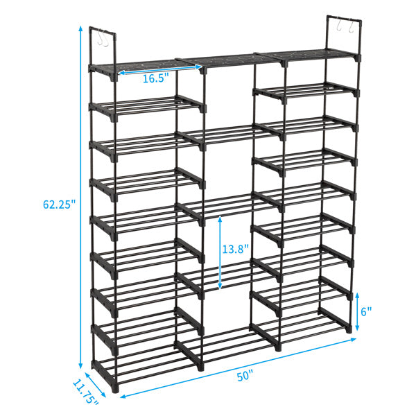 3 Rows And 9 Layers With Hooks Can Hold 50 Pairs Of Shoe Racks Inkedjoy