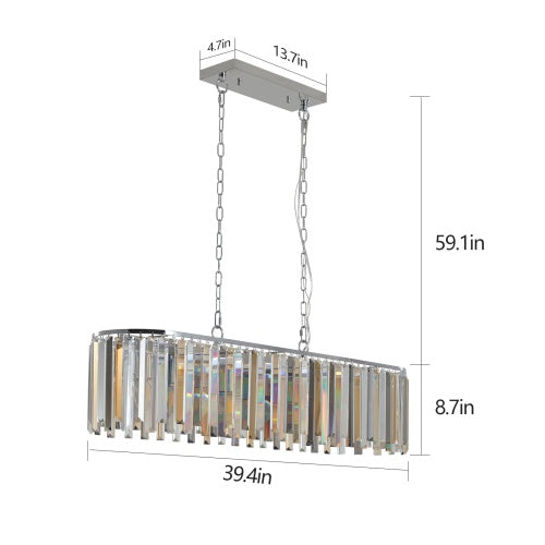 Modern Oval Crystal Chandelier Luxury Home Decor Fixtures Inkedjoy