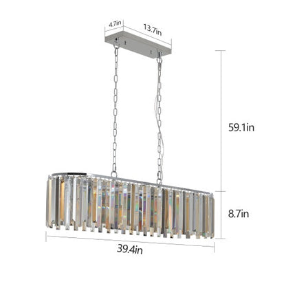 Modern Oval Crystal Chandelier Luxury Home Decor Fixtures Inkedjoy