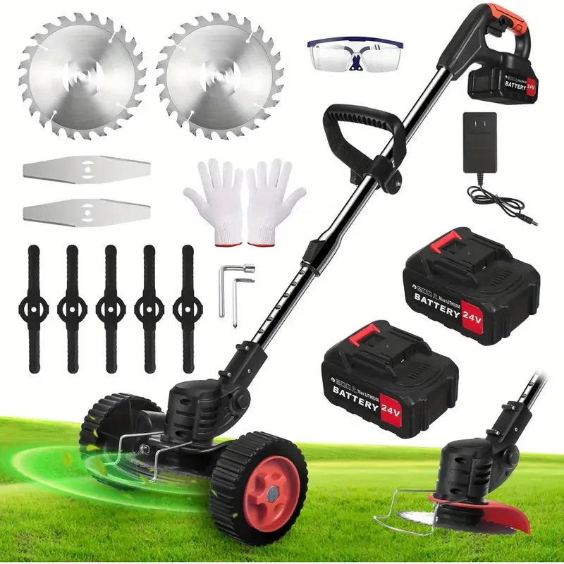 2025 Upgraded 24V Cordless Electric Weed Eater Lawn Edger Grass String Trimmer Cutter Mower For Yard Maintenance & Garden Care - Ohberri
