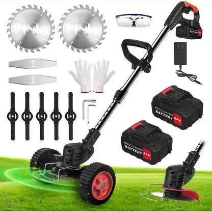 2025 Upgraded 24V Cordless Electric Weed Eater Lawn Edger Grass String Trimmer Cutter Mower For Yard Maintenance & Garden Care - Ohberri