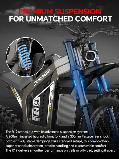 R19 Max Electric Motorcycles 3000W Brushless Gearless Motors 72V40AH Lithium Battery Ohberri